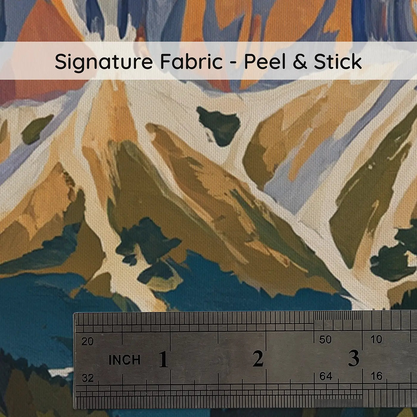 Fabric texture close-up of Jagged Alpine Peaks Wallpaper Mural by Whimsy Tots