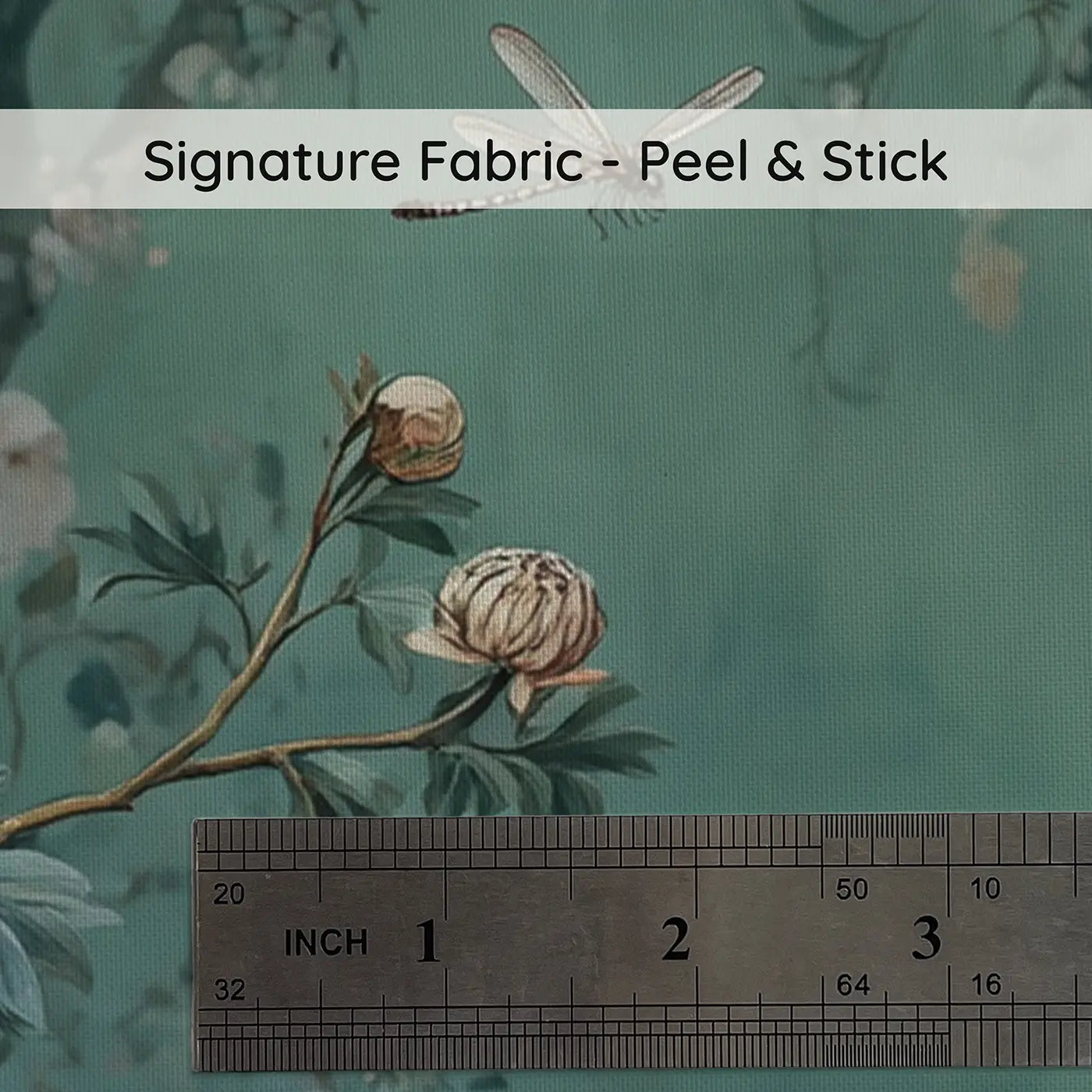 Fabric texture close-up of Chinoiserie Butterfly Garden Wallpaper Mural by Whimsy Tots