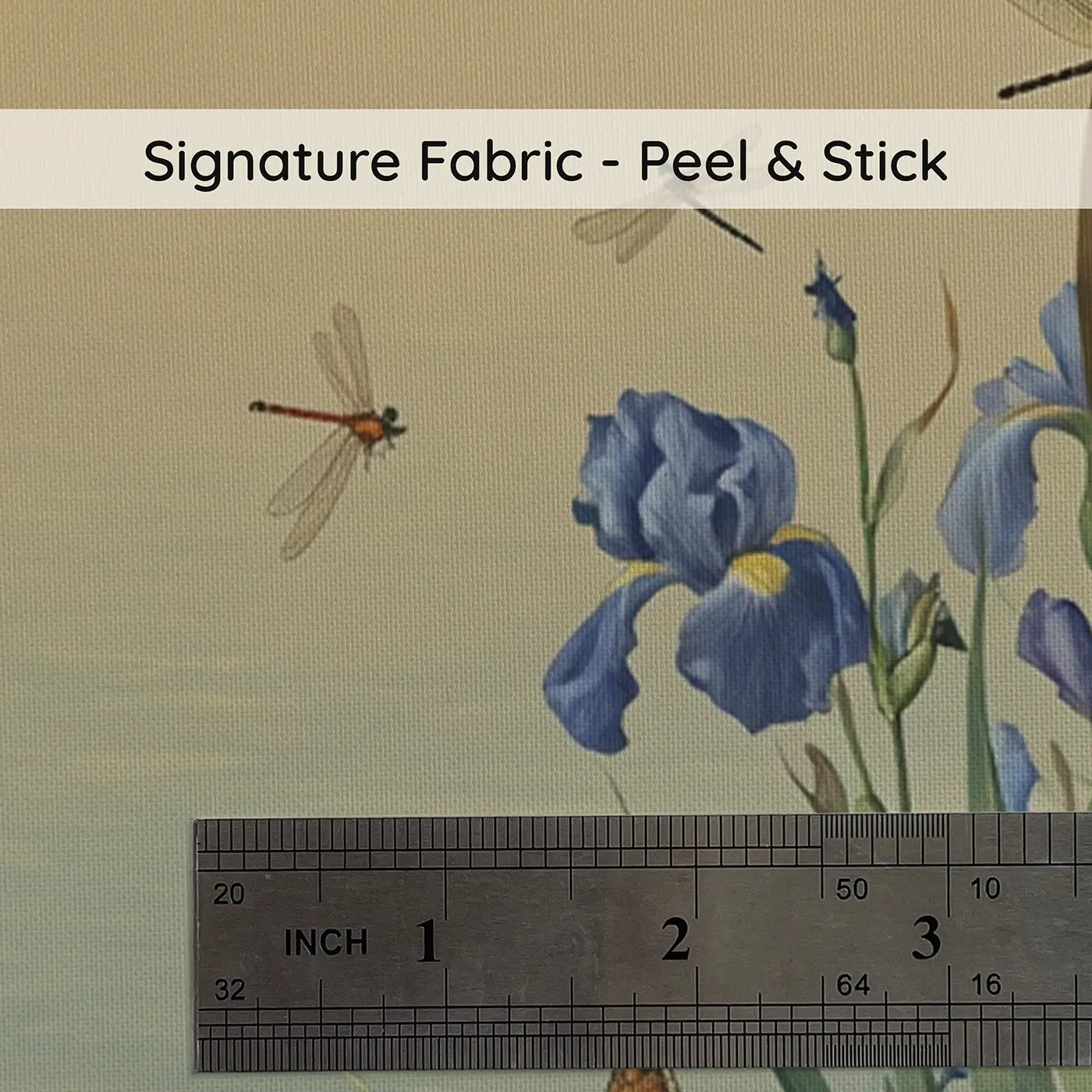 Fabric texture close-up of Pond Garden Panorama Wallpaper Mural by Whimsy Tots