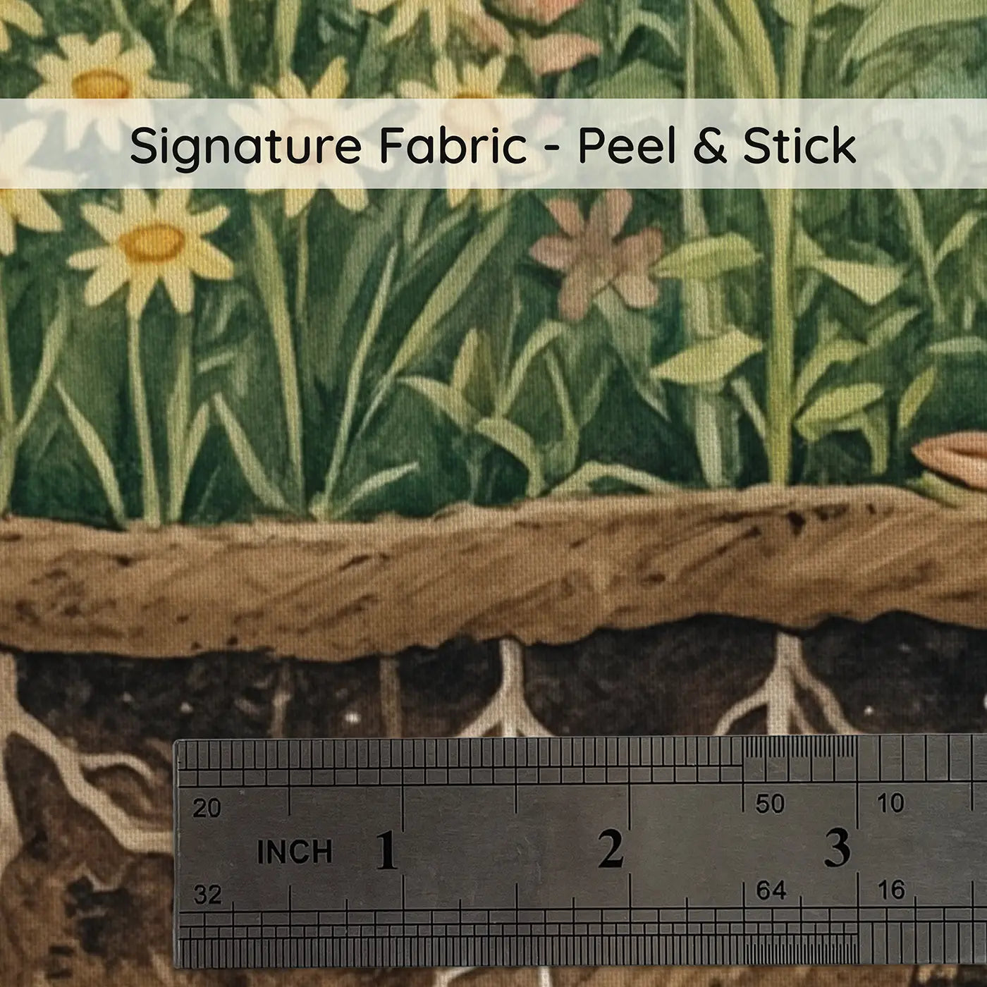 Fabric texture close-up of Garden Cross-Section Underground Wallpaper Mural by Whimsy Tots