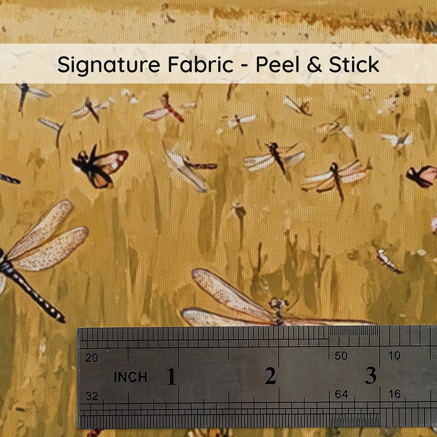Fabric texture close-up of Dragonfly Meadow Dance Wallpaper Mural by Whimsy Tots