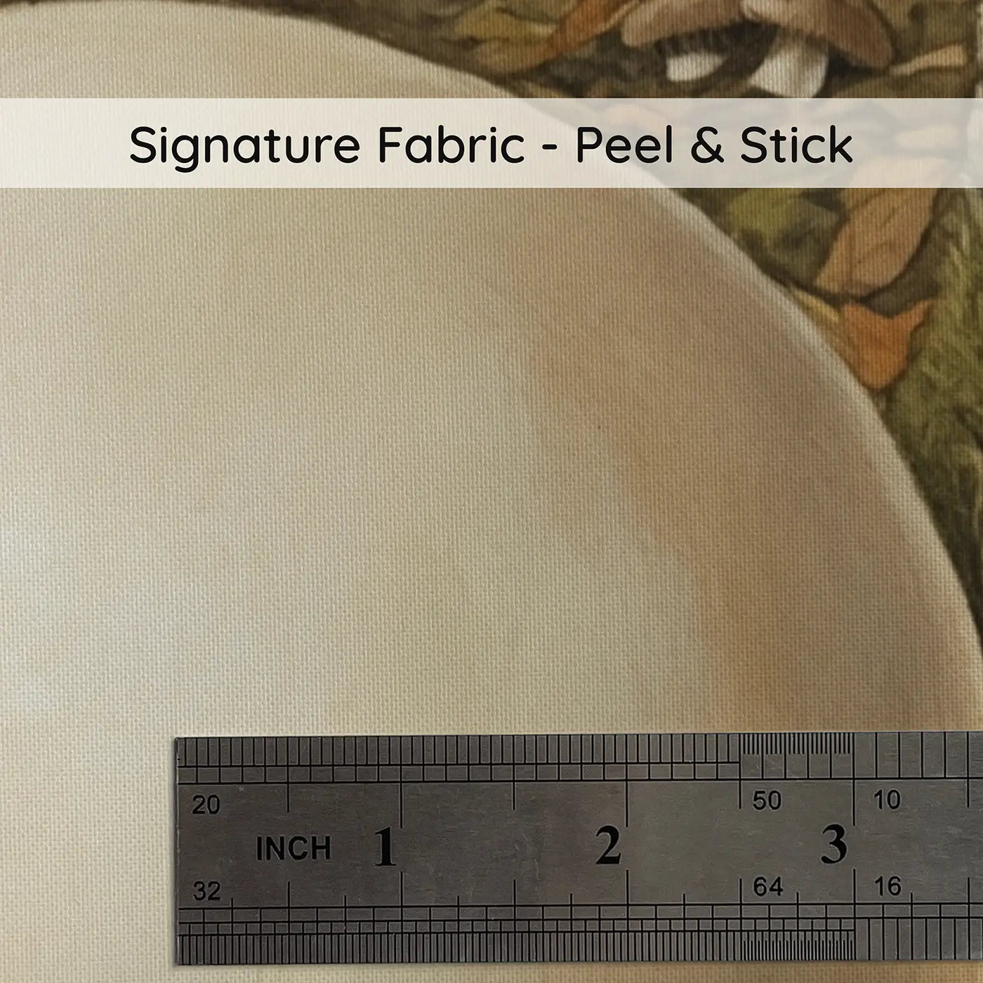 Fabric texture close-up of Giant Puffball Autumn Clearing Wallpaper Mural by Whimsy Tots