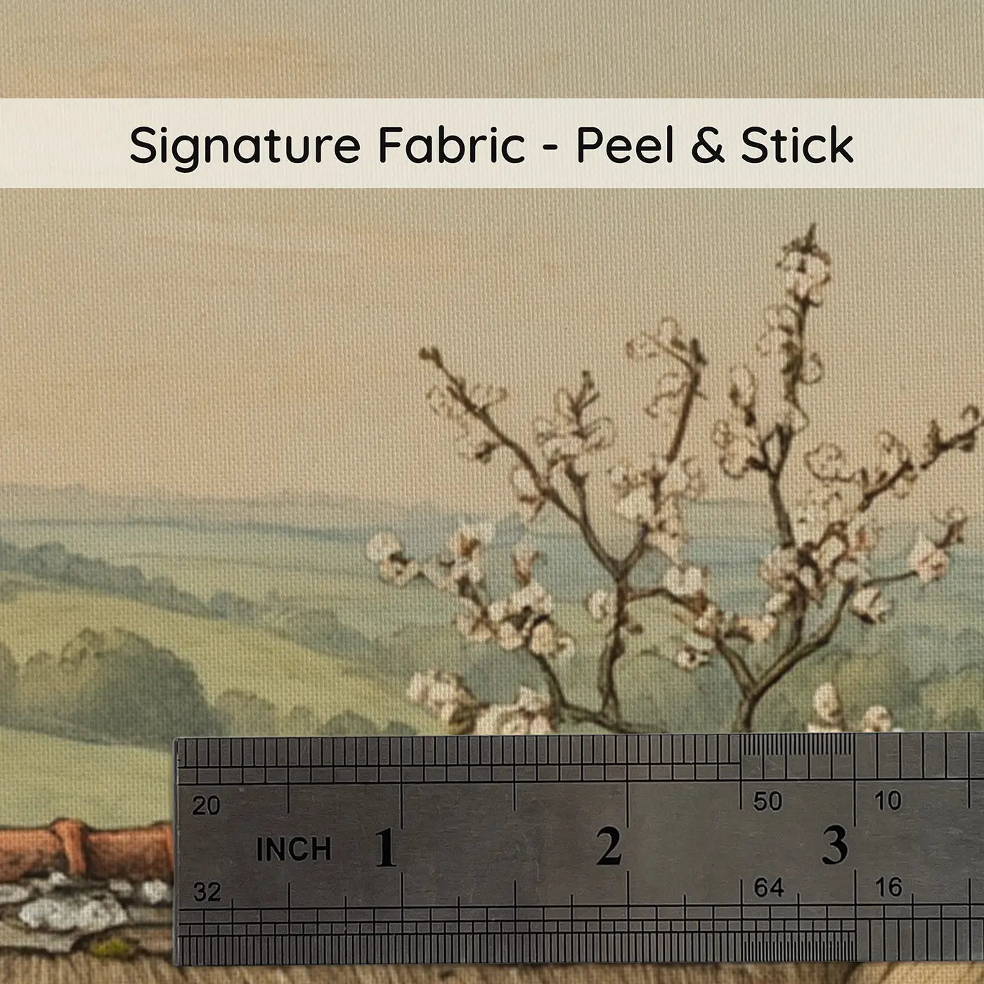 Fabric texture close-up of Cozy Cottage Chimney Wallpaper Mural by Whimsy Tots