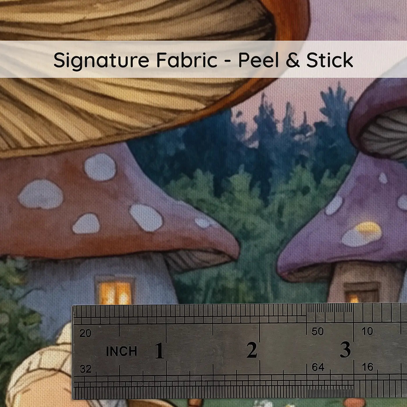 Fabric texture close-up of Hedgehog Grandma Porch Wallpaper Mural by Whimsy Tots