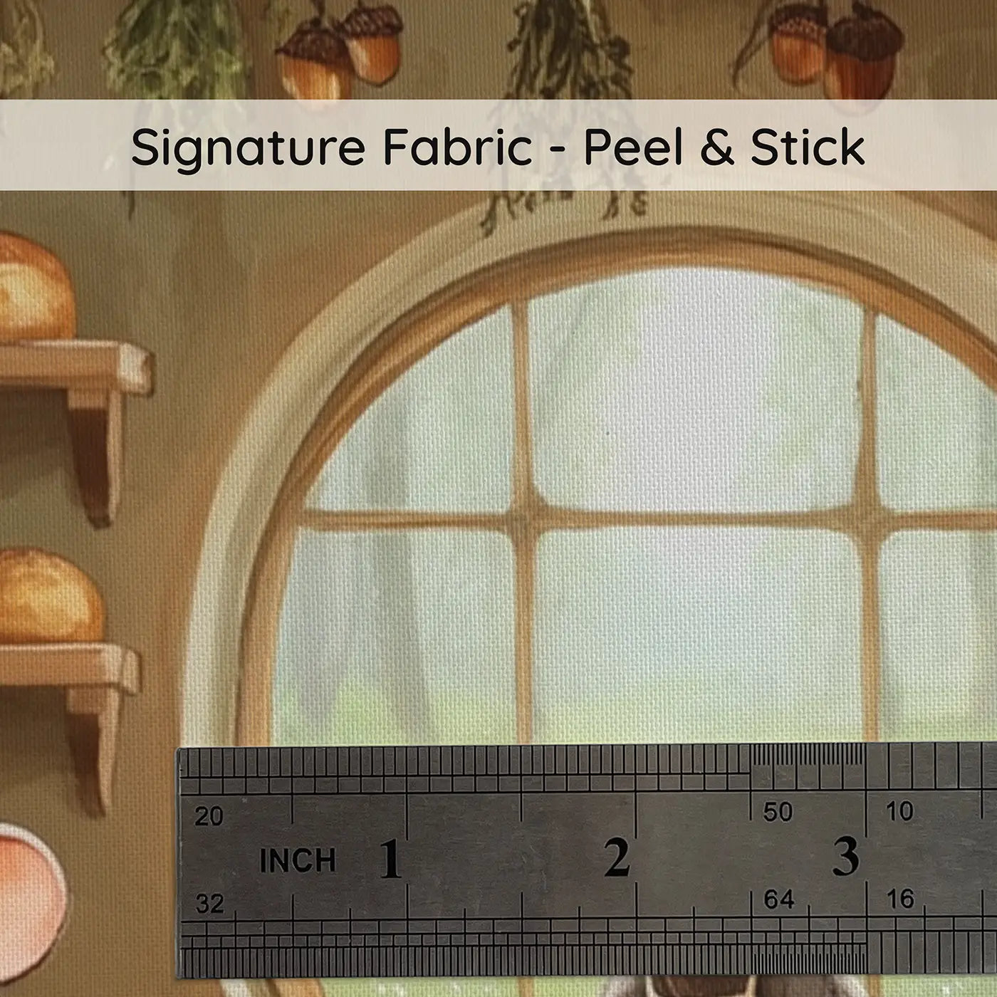 Fabric texture close-up of Mouse Bakery Morning Wallpaper Mural by Whimsy Tots