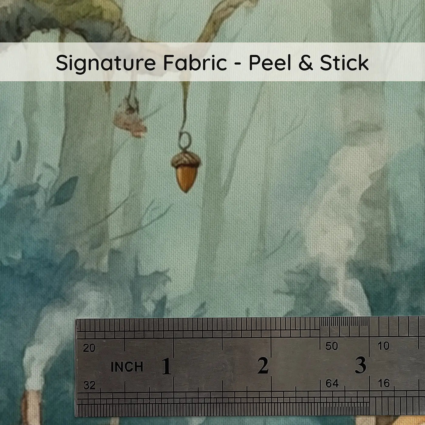Fabric texture close-up of Mouse Postman Forest Route Wallpaper Mural by Whimsy Tots