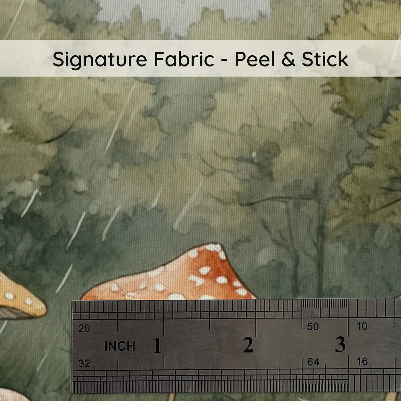 Fabric texture close-up of Snail Rain Shield Delivery Wallpaper Mural by Whimsy Tots
