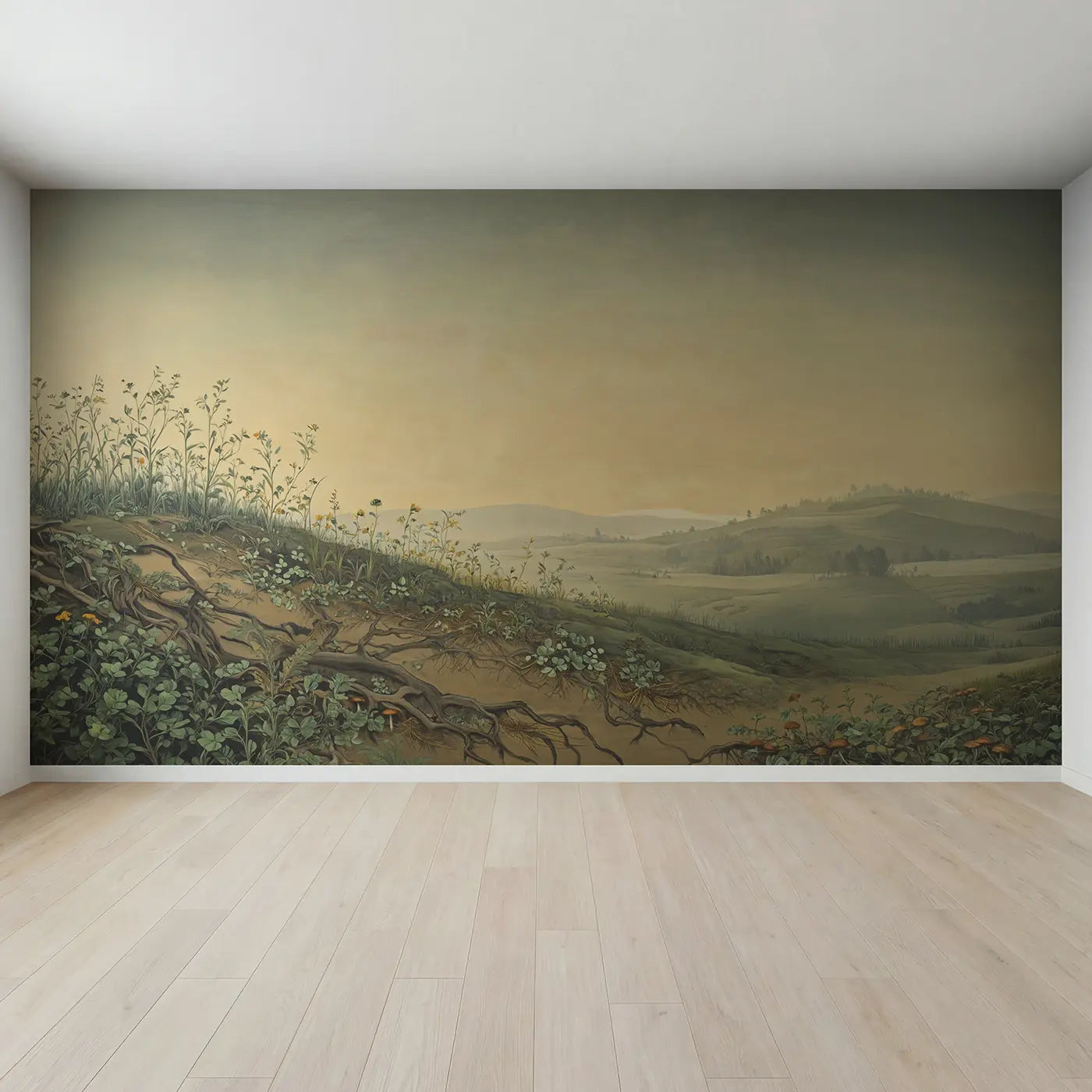 Full view of Forest Floor Crosssection Showing Wallpaper Mural by Whimsy Tots