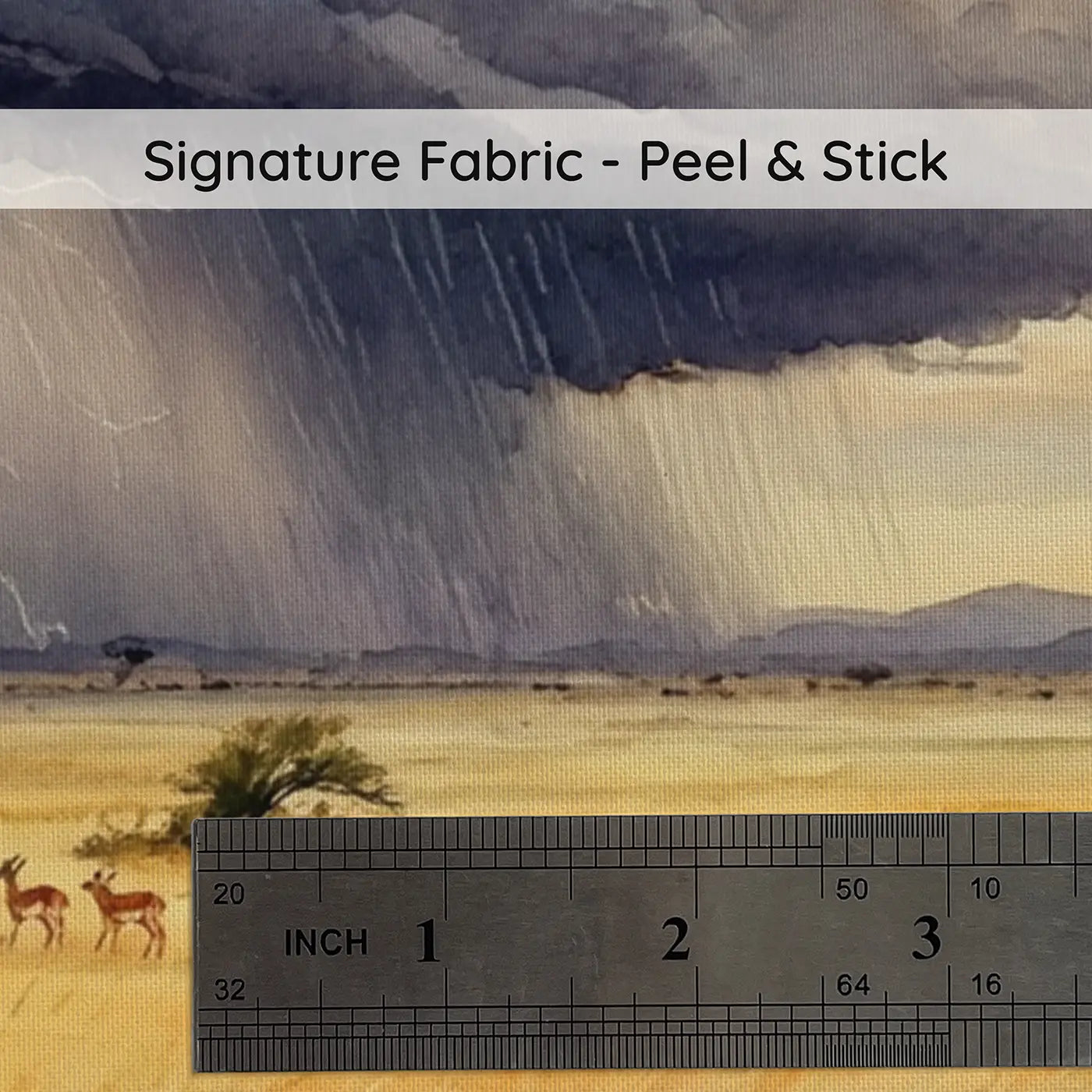 Fabric texture close-up of Savanna Storm Approaching Wallpaper Mural by Whimsy Tots
