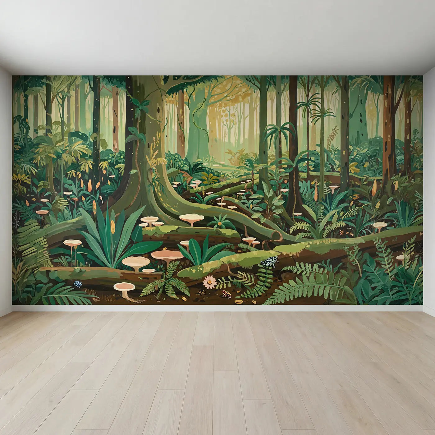 Full view of Jungle Floor Cathedral Wallpaper Mural by Whimsy Tots