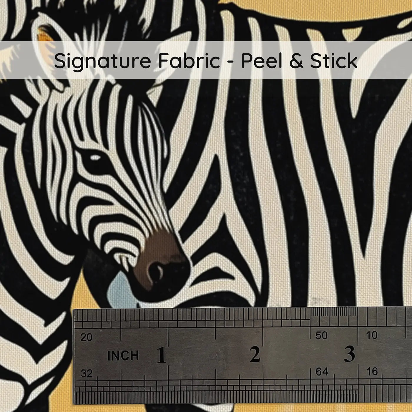Fabric texture close-up of Zebra Mother and Foal Wallpaper Mural by Whimsy Tots