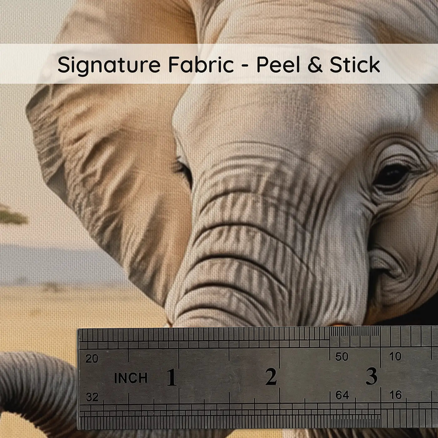 Fabric texture close-up of Baby Elephant Trunk Practice Wallpaper Mural by Whimsy Tots