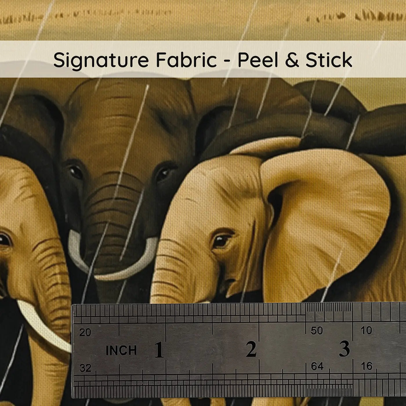 Fabric texture close-up of Elephant Circle Rain Protection Wallpaper Mural by Whimsy Tots