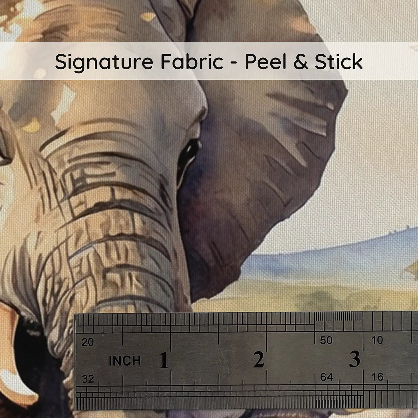 Fabric texture close-up of Mother Elephant Shelter Wallpaper Mural by Whimsy Tots