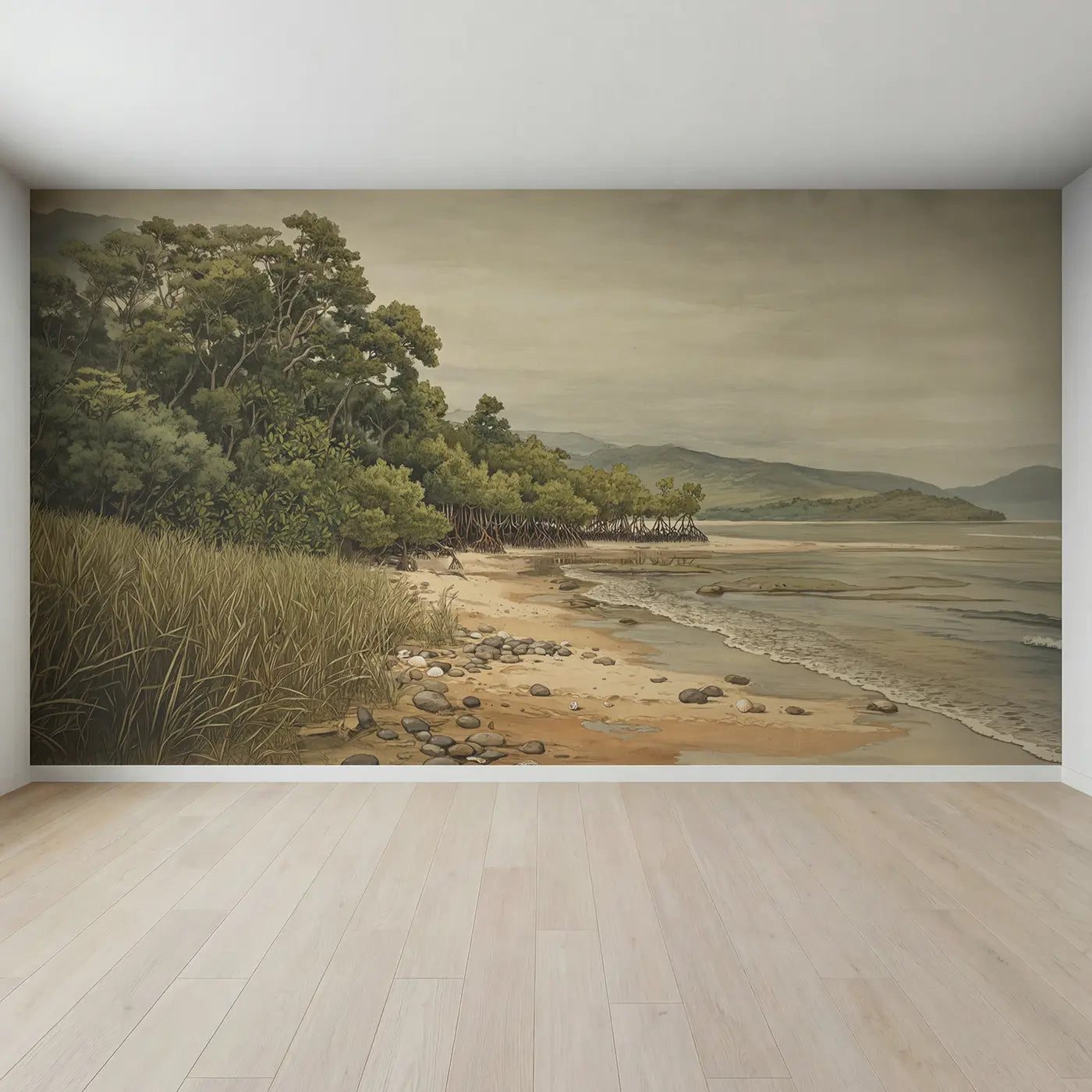 Full view of Mangrove Swamp Tangled Root Wallpaper Mural by Whimsy Tots