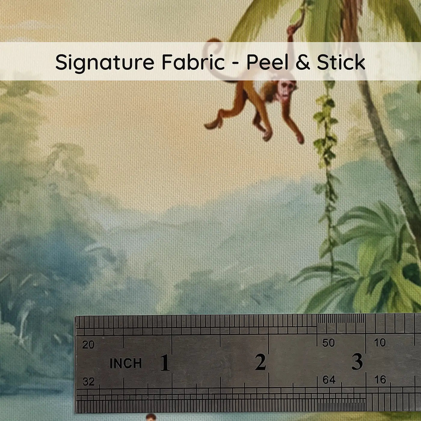 Fabric texture close-up of Jungle River Cruise Wallpaper Mural by Whimsy Tots
