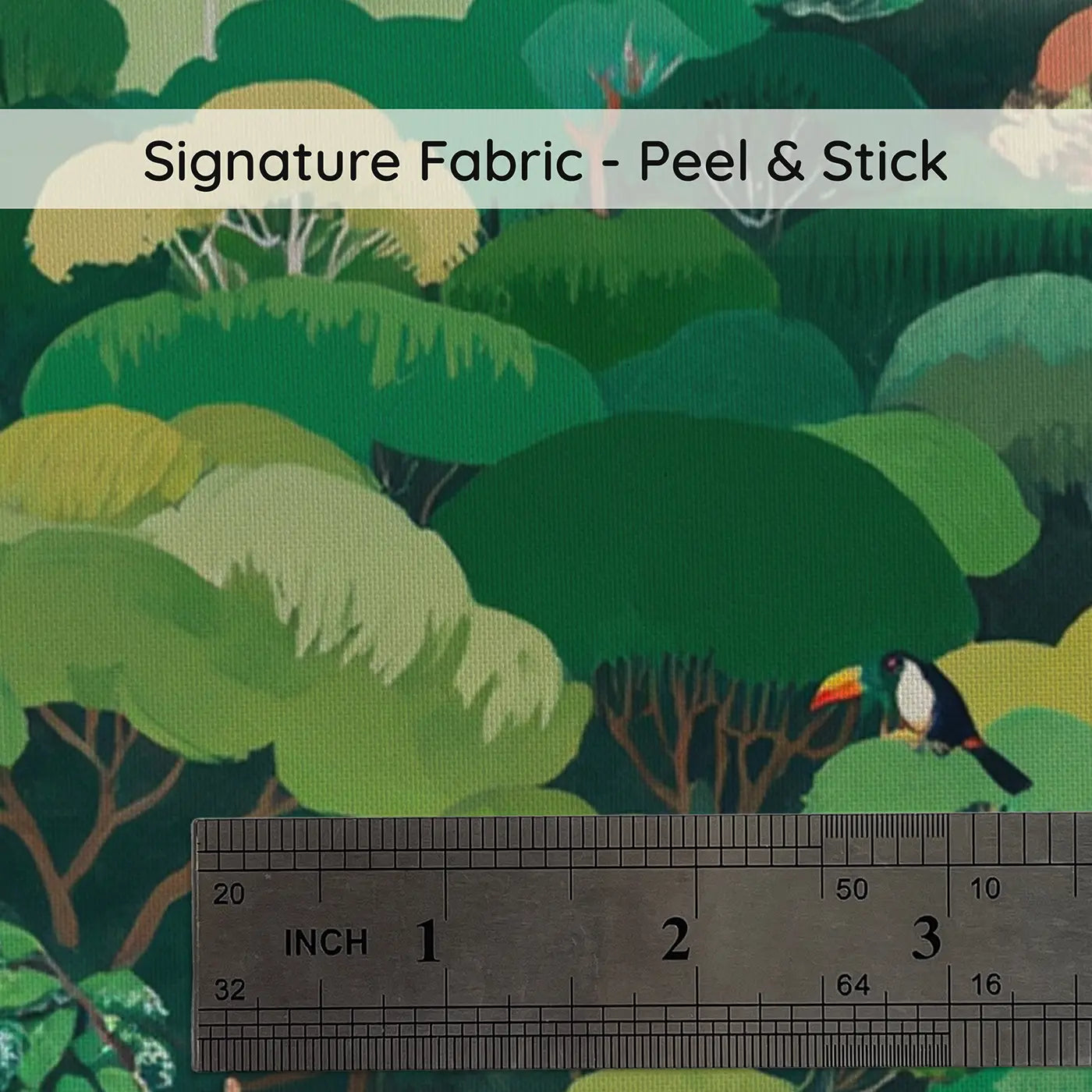 Fabric texture close-up of Jungle Canopy From Above Wallpaper Mural by Whimsy Tots