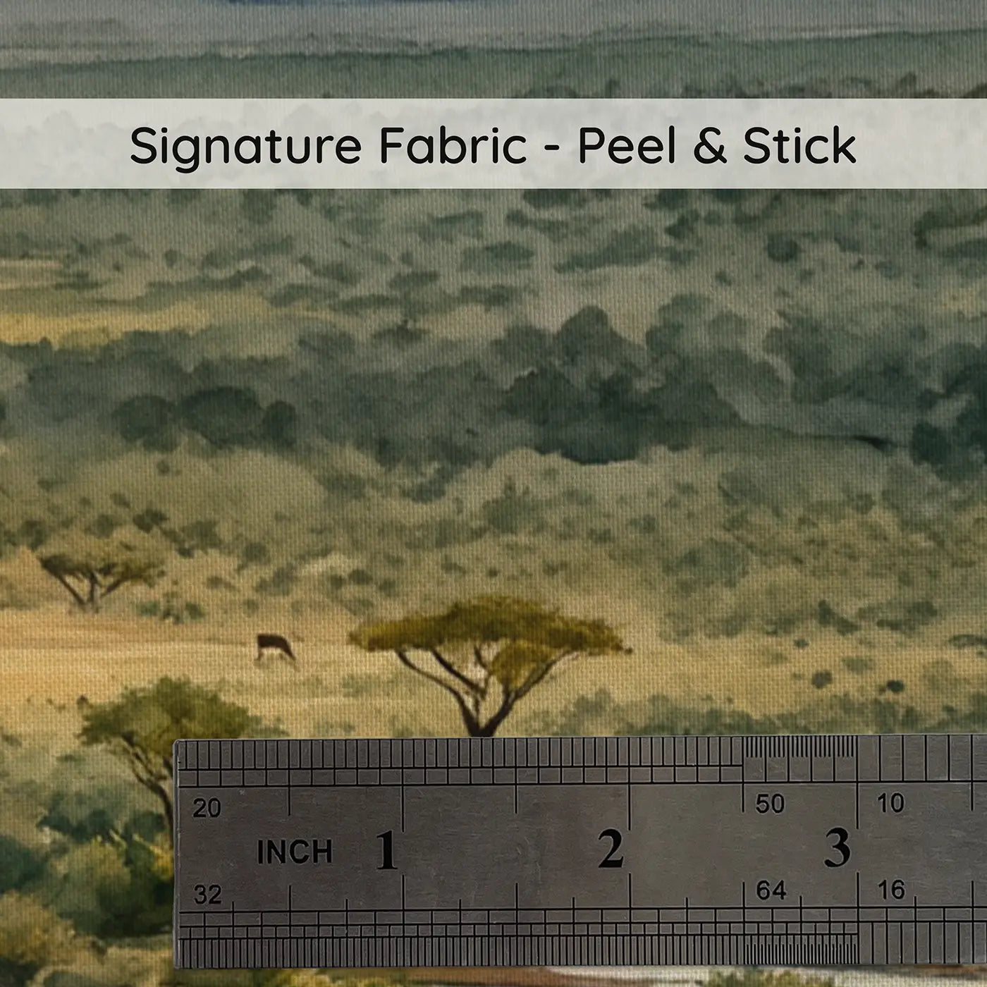 Fabric texture close-up of Layered Savanna Landscape Wallpaper Mural by Whimsy Tots