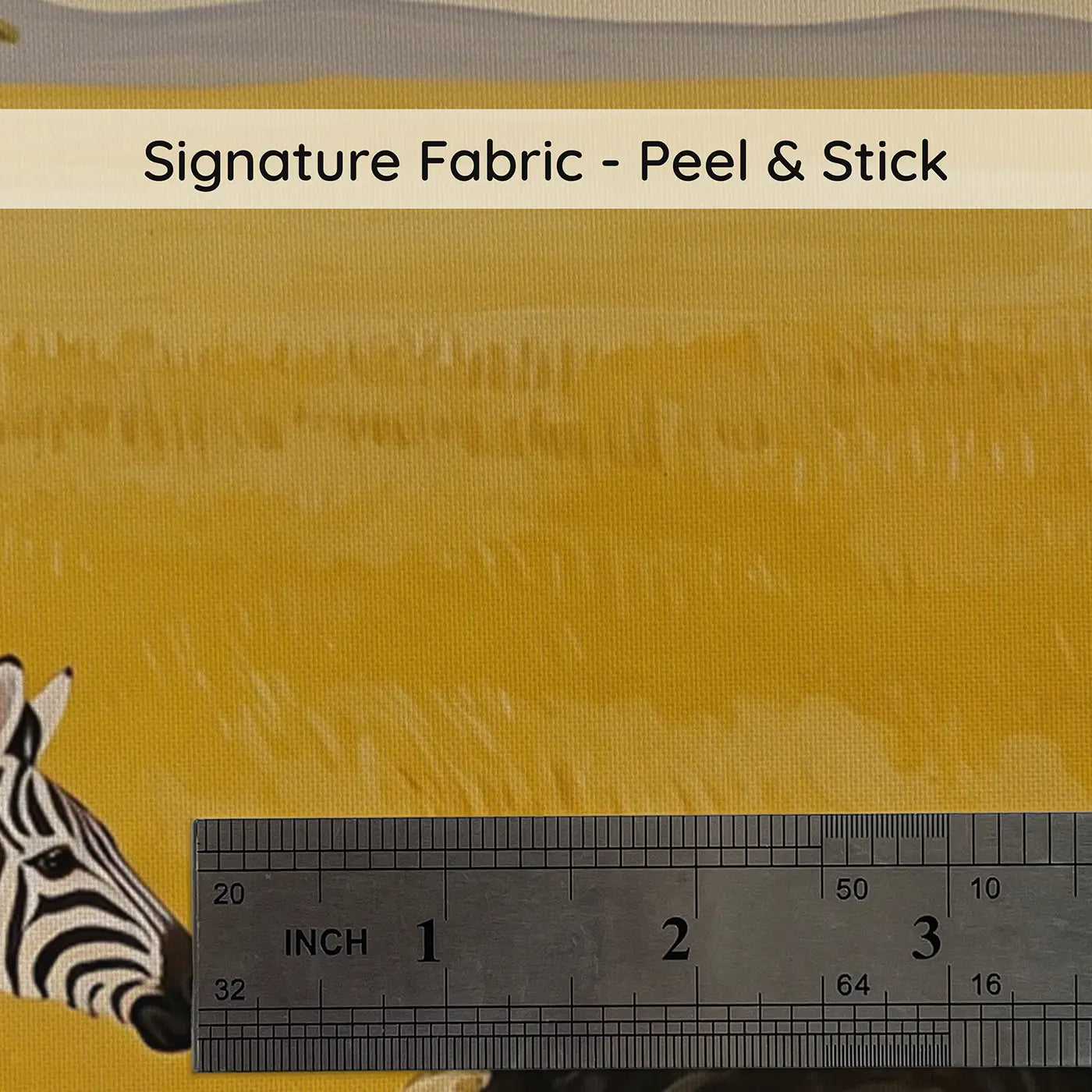 Fabric texture close-up of Zebra and Ostrich Sprint Wallpaper Mural by Whimsy Tots