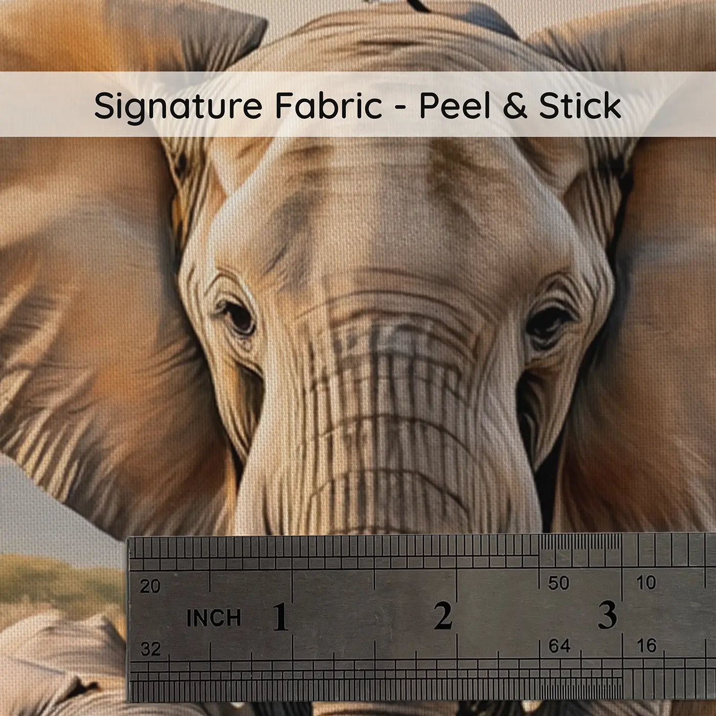 Fabric texture close-up of Sleepy Elephant Nursery Wallpaper Mural by Whimsy Tots