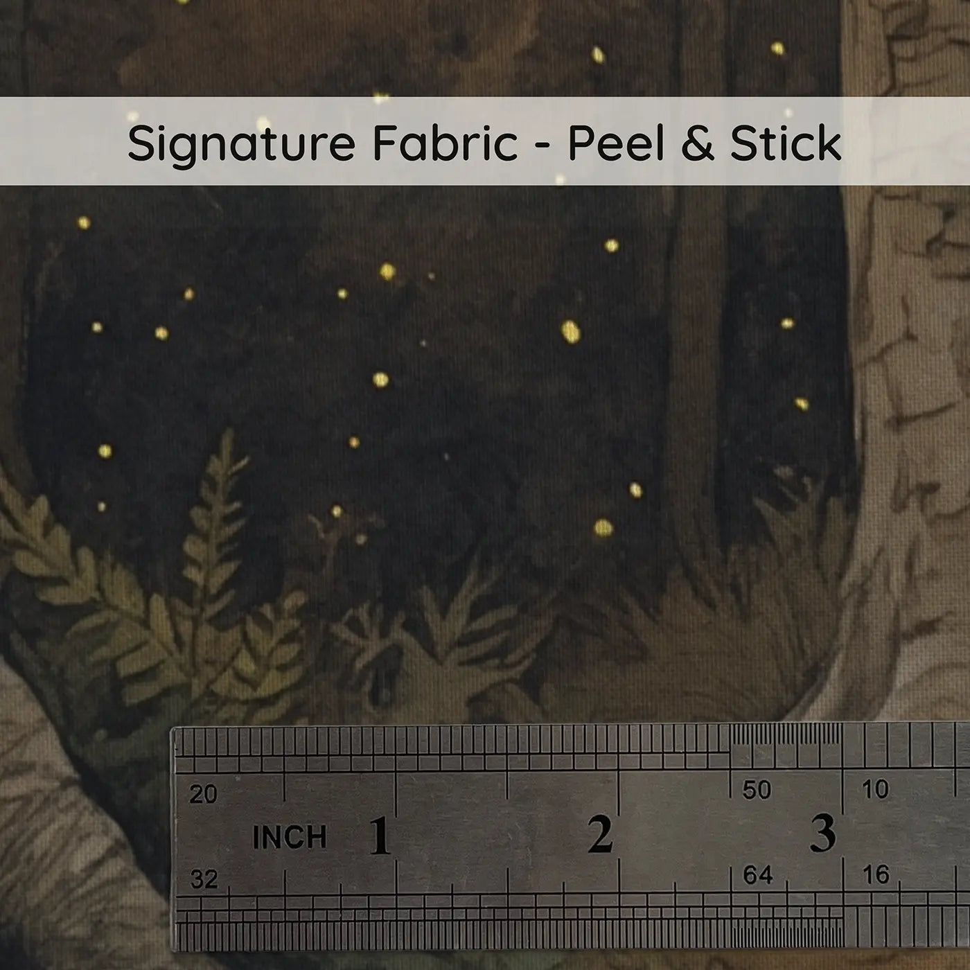 Fabric texture close-up of Pangolin Forest Night Wallpaper Mural by Whimsy Tots