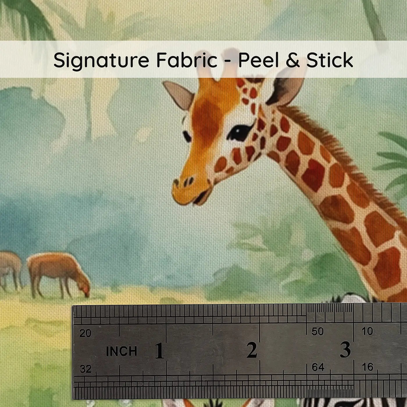 Fabric texture close-up of Baby Animals Morning Play Wallpaper Mural by Whimsy Tots