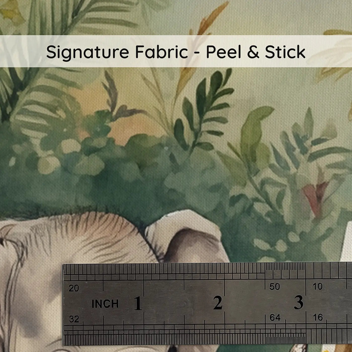 Fabric texture close-up of Artist Elephant Painting Wallpaper Mural by Whimsy Tots