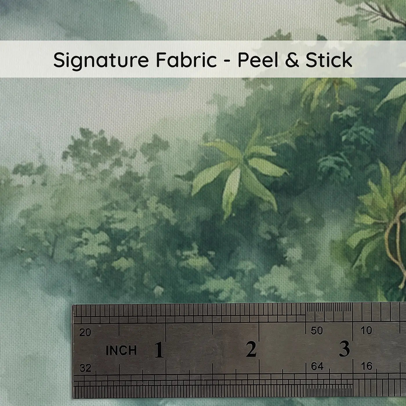 Fabric texture close-up of Cloud Forest Mountain Wallpaper Mural by Whimsy Tots