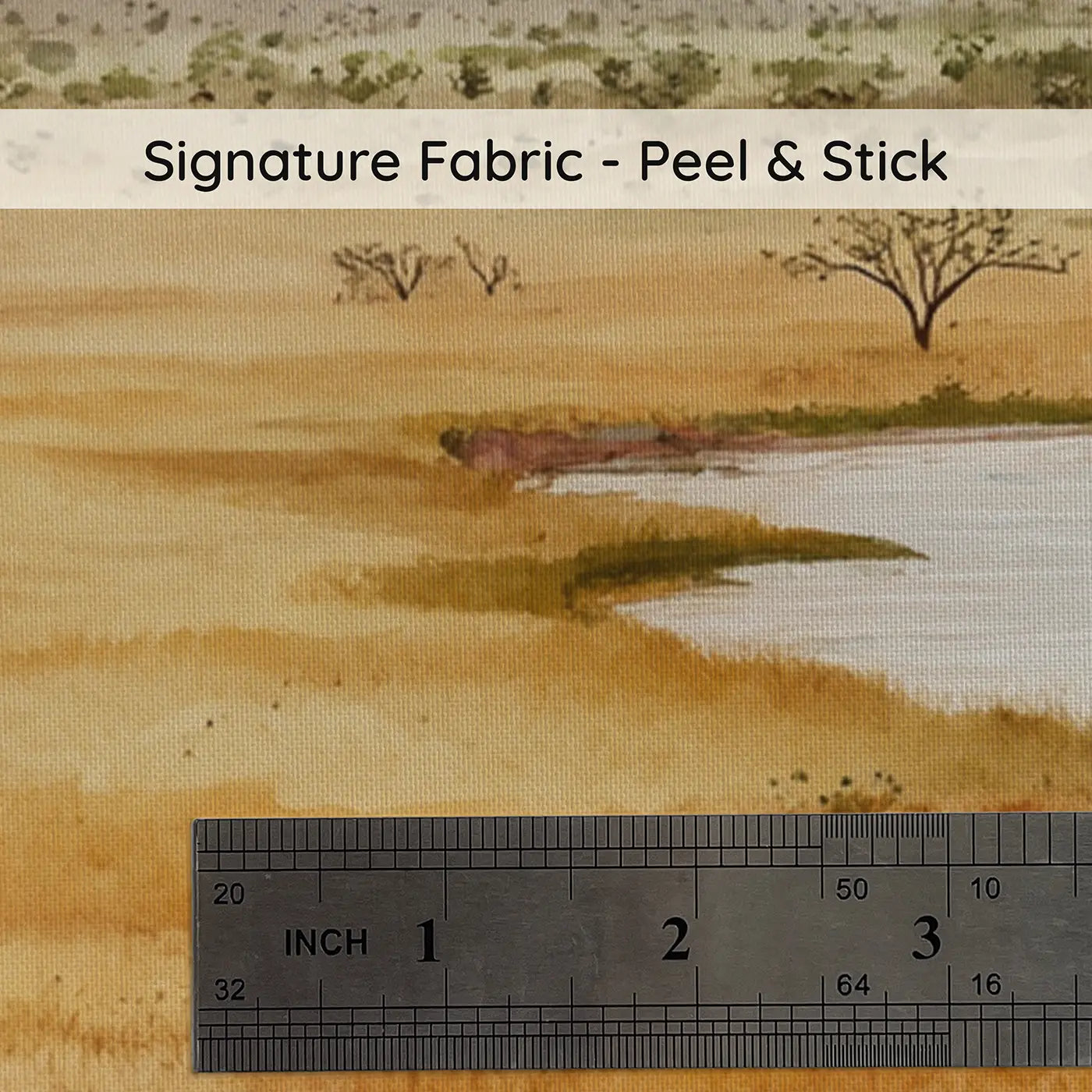 Fabric texture close-up of Watercolor Safari Plains Wallpaper Mural by Whimsy Tots