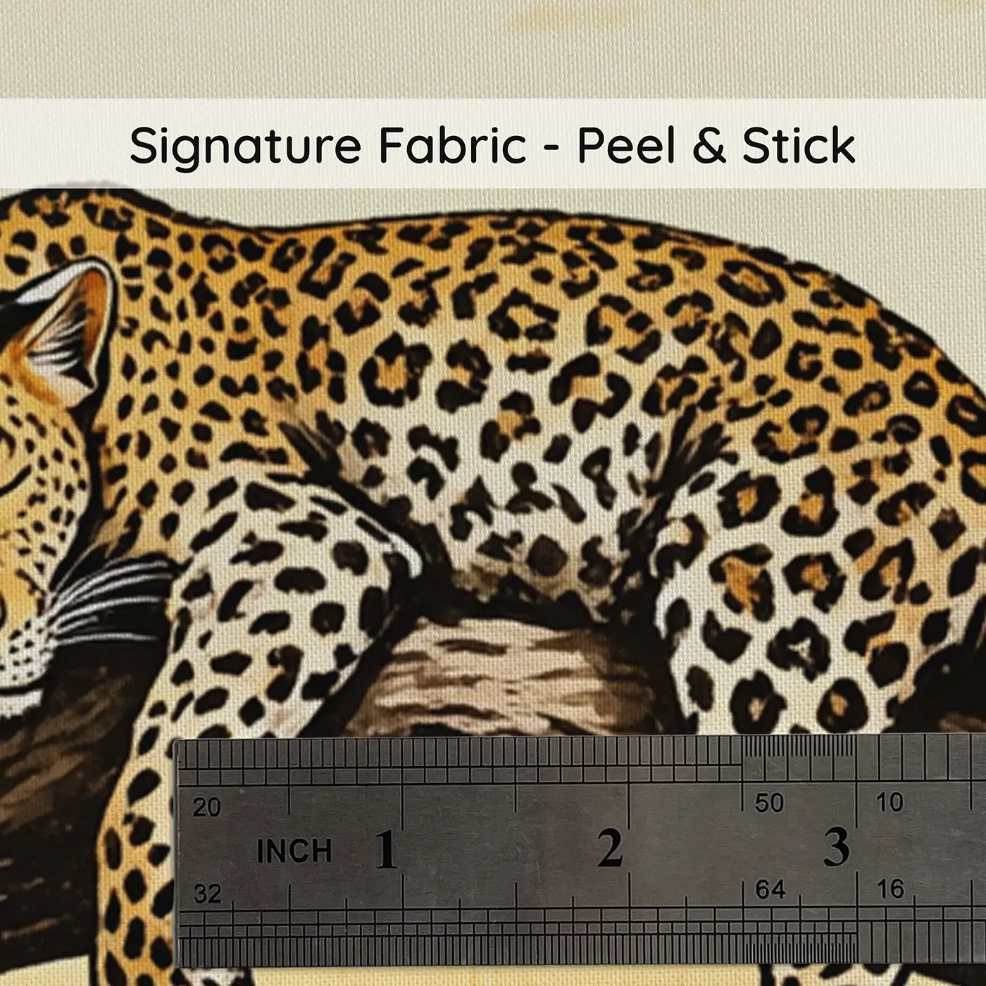 Fabric texture close-up of Sleeping Leopard Cub Acacia Wallpaper Mural by Whimsy Tots