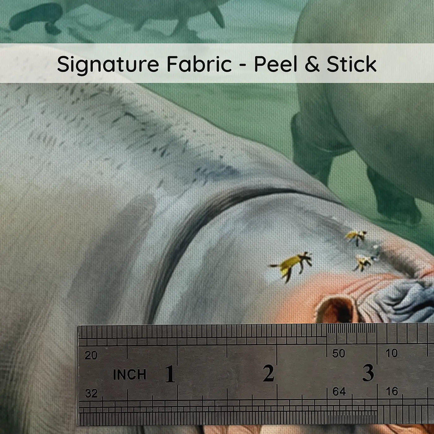 Fabric texture close-up of Underwater Hippo River Scene Wallpaper Mural by Whimsy Tots
