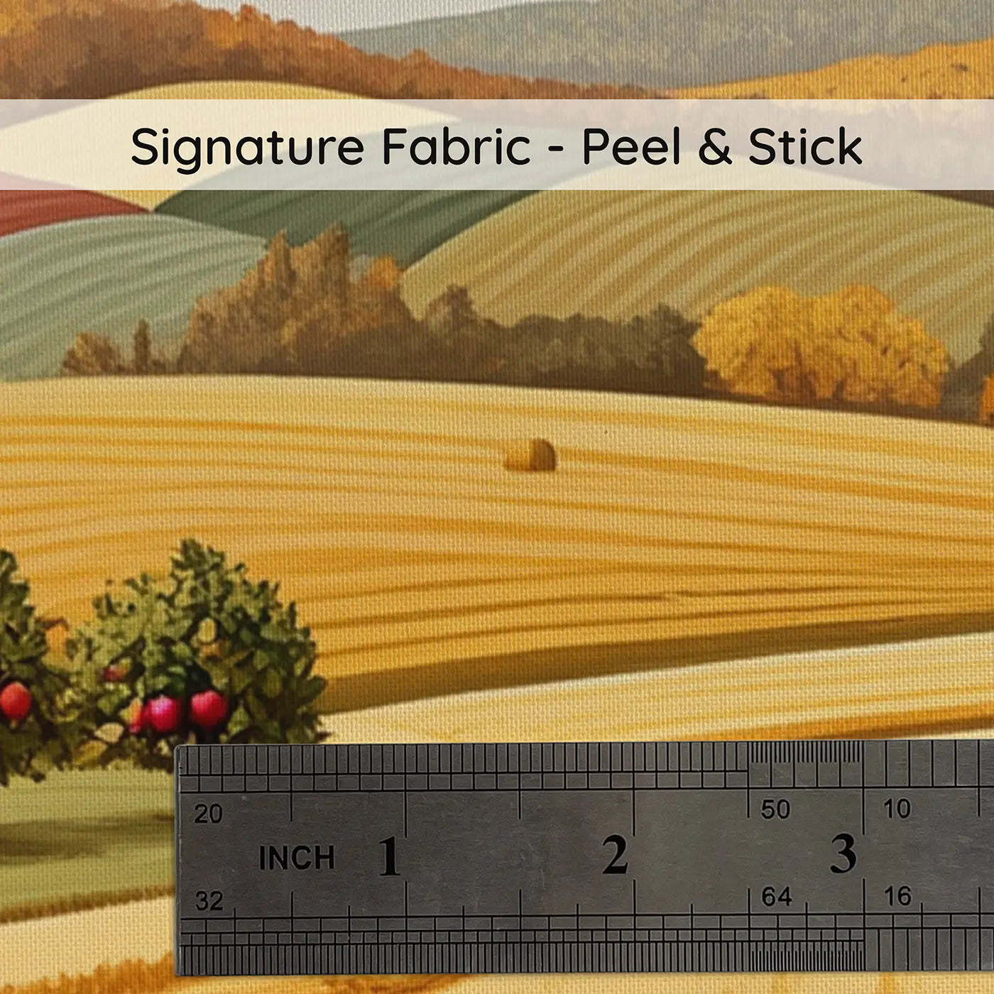 Fabric texture close-up of Golden Harvest Farm Wallpaper Mural by Whimsy Tots