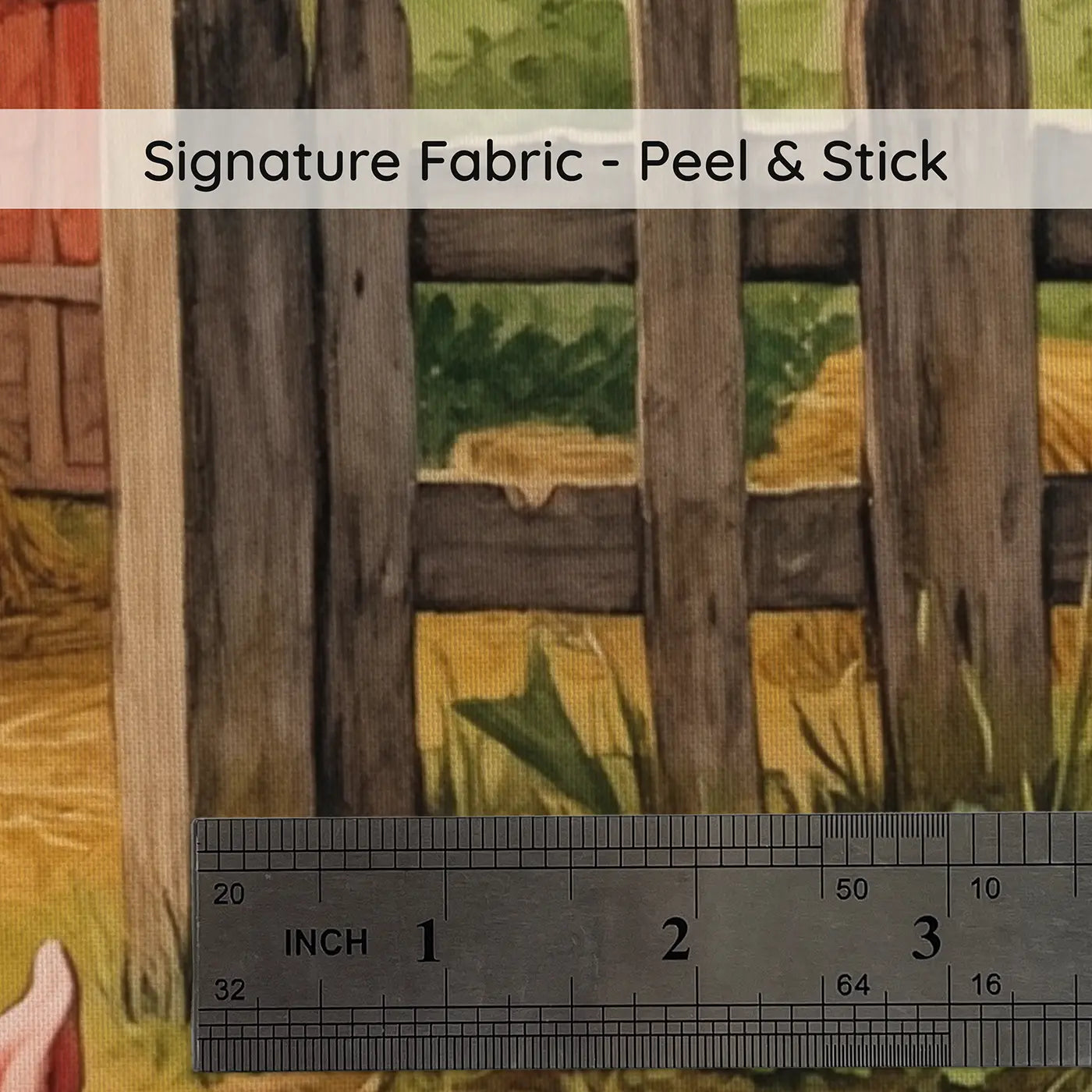 Fabric texture close-up of Happy Piglet Puddle Wallpaper Mural by Whimsy Tots