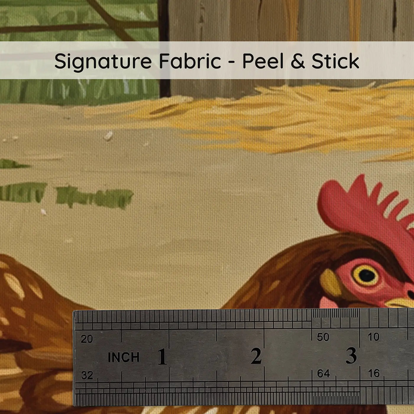 Fabric texture close-up of Mother Hen and Chicks Wallpaper Mural by Whimsy Tots