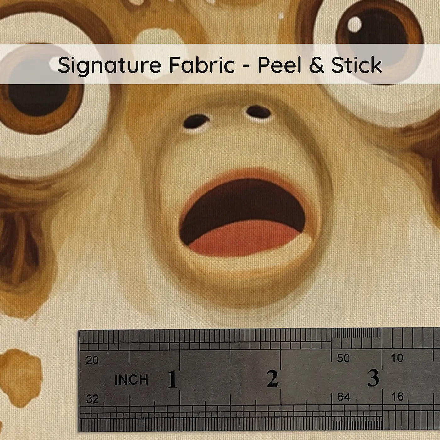 Fabric texture close-up of Surprised Pufferfish Reef Wallpaper Mural by Whimsy Tots