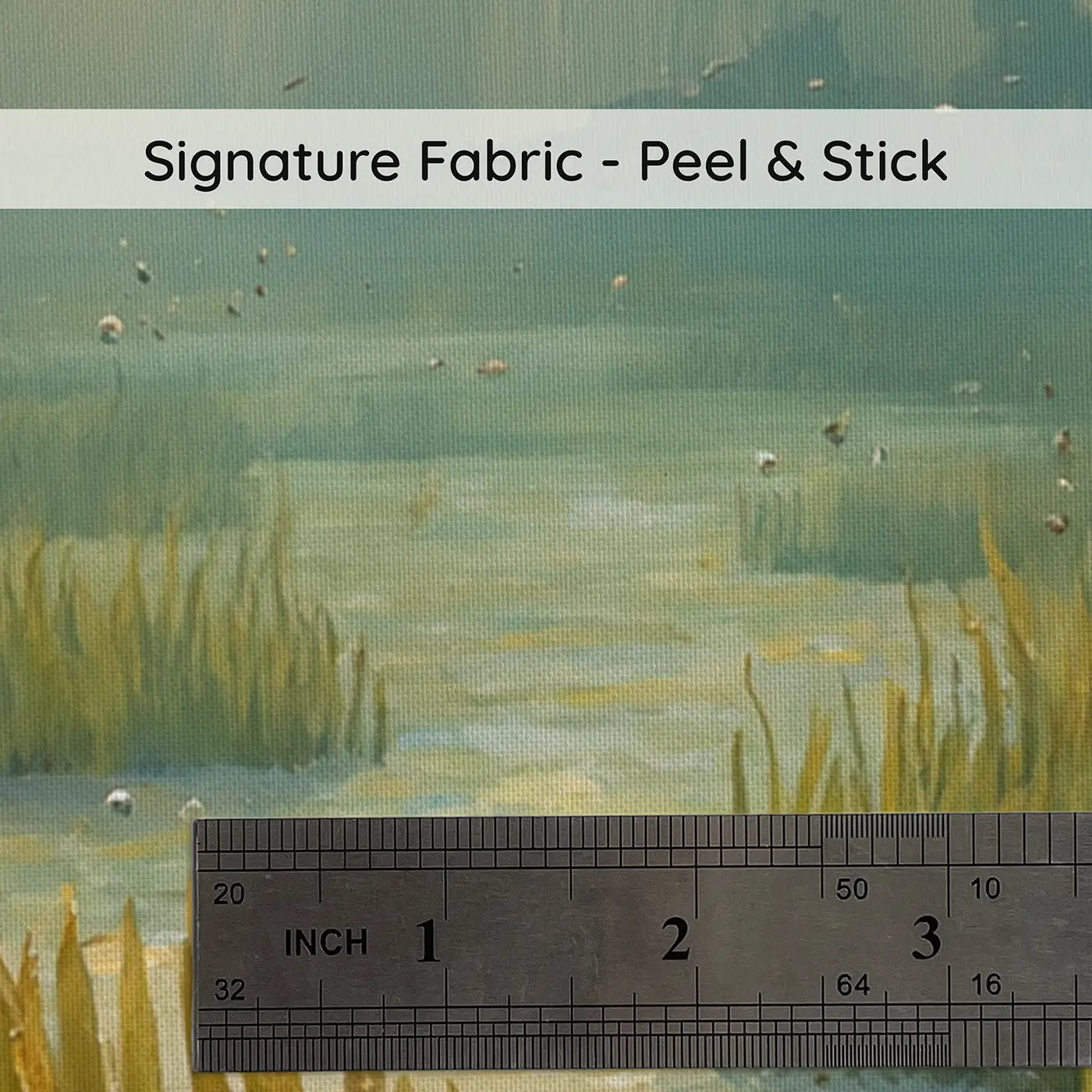 Fabric texture close-up of Sunlit Sea Grass Meadow Wallpaper Mural by Whimsy Tots