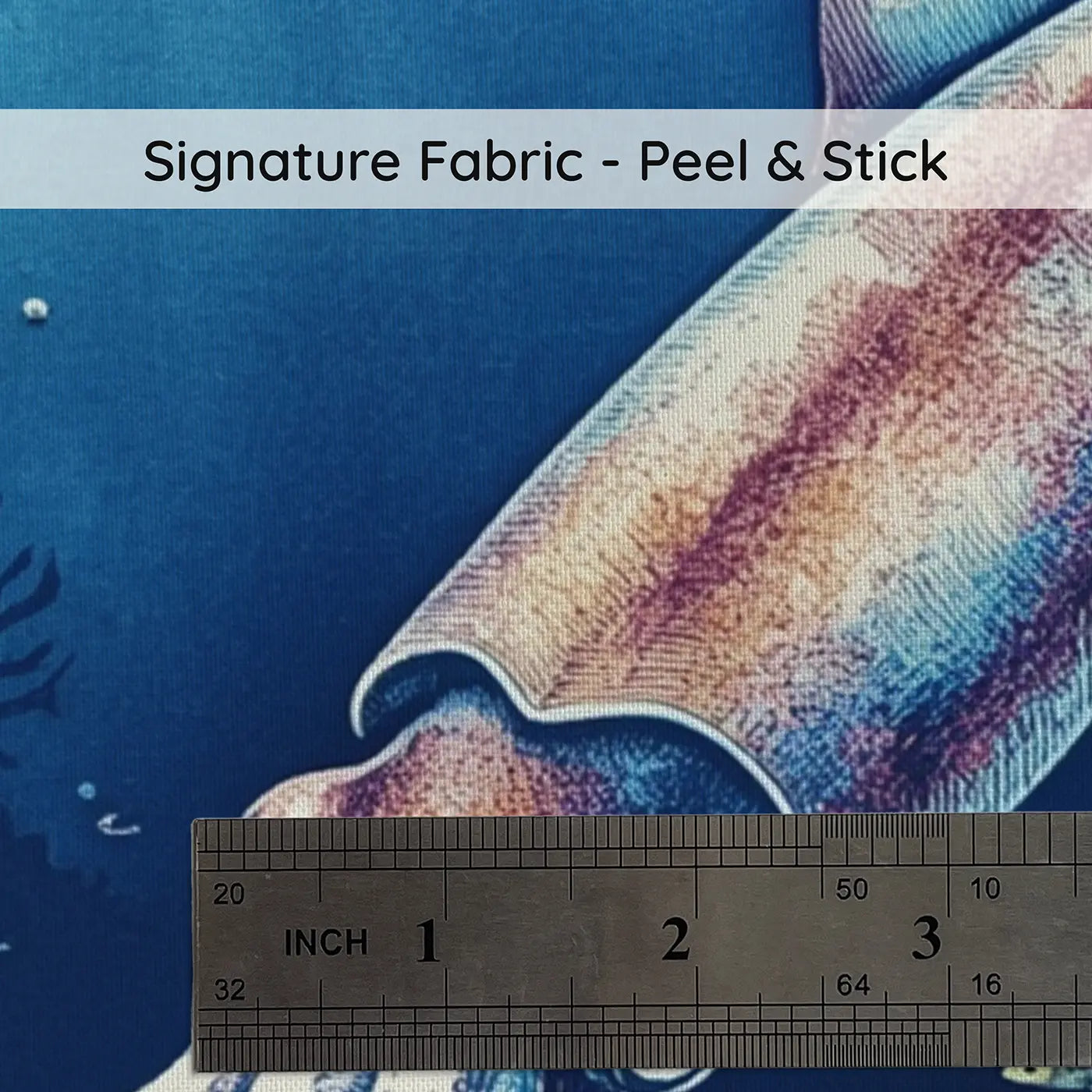 Fabric texture close-up of Squid Changing Color Patterns Wallpaper Mural by Whimsy Tots