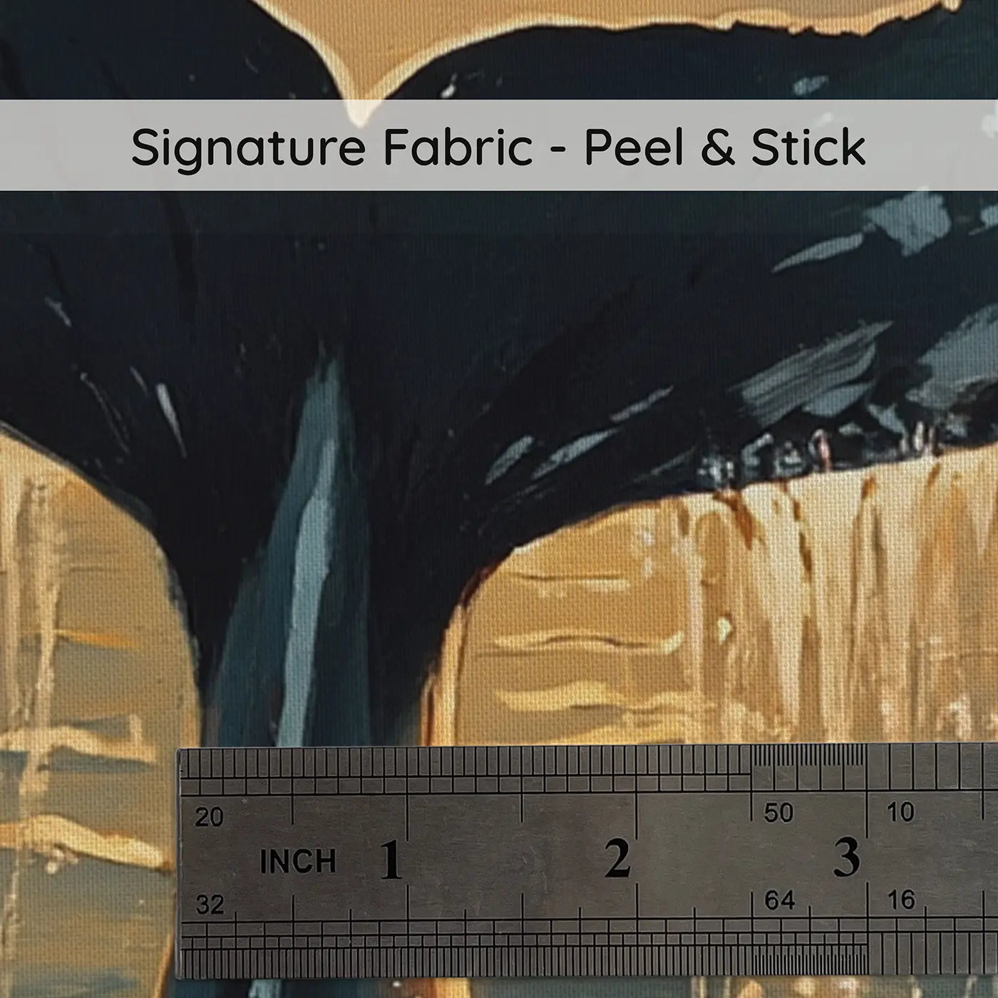 Fabric texture close-up of Whale Tail Golden Hour Wallpaper Mural by Whimsy Tots