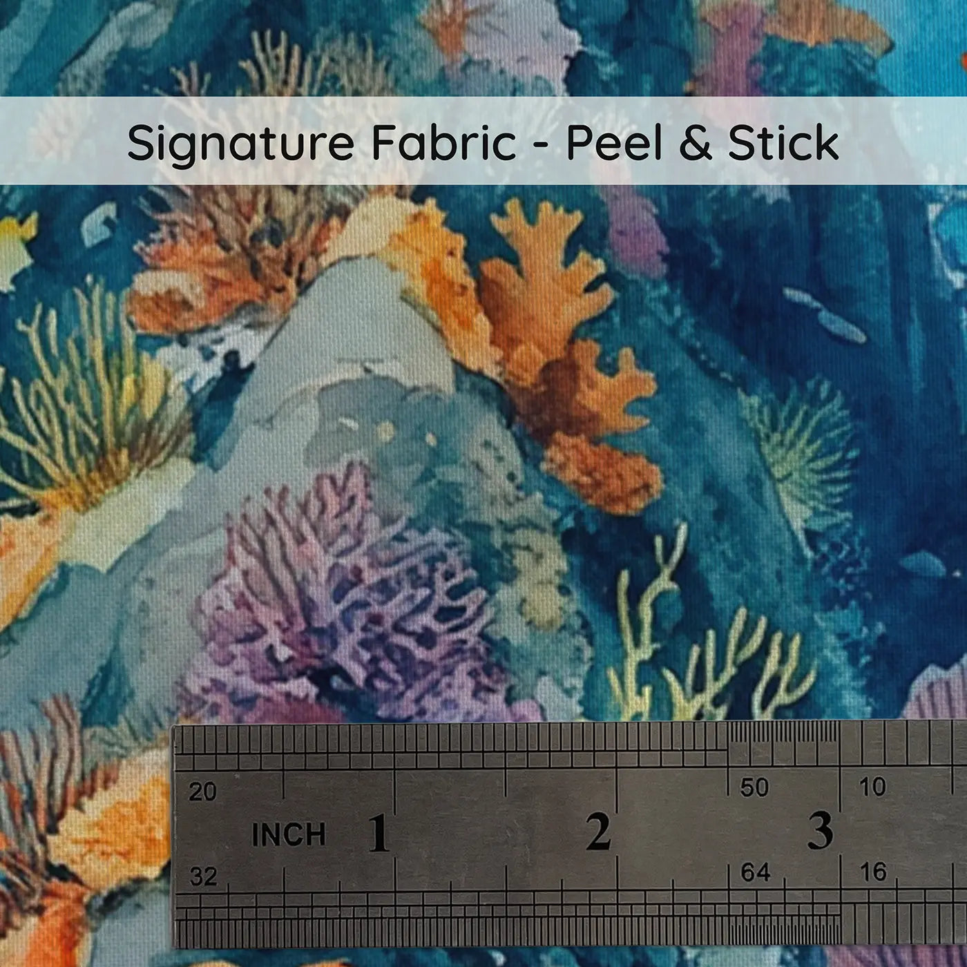 Fabric texture close-up of Ocean Seamount Oasis Wallpaper Mural by Whimsy Tots