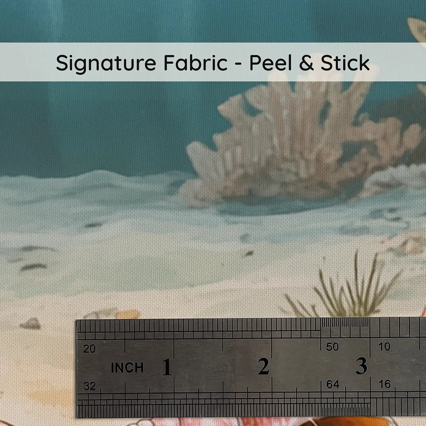 Fabric texture close-up of Hermit Crab Shell Shopping Wallpaper Mural by Whimsy Tots