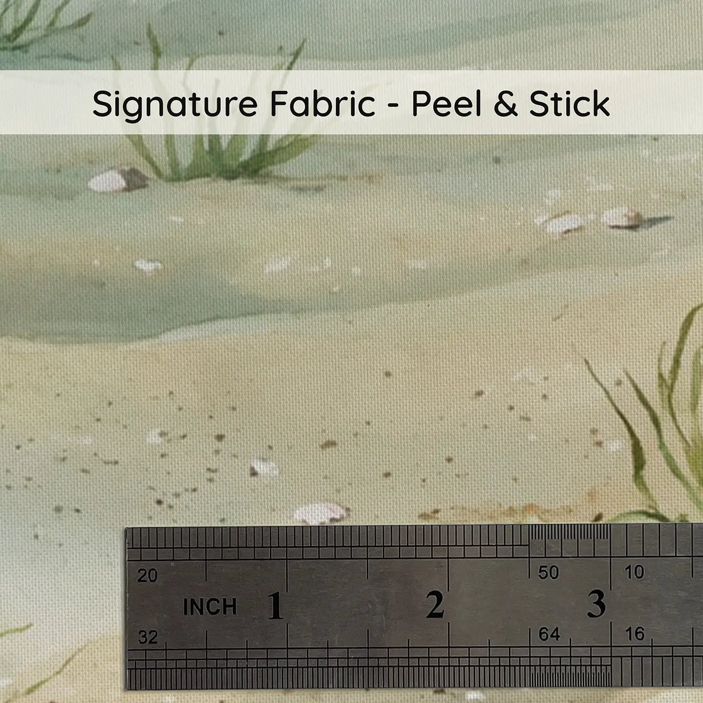Fabric texture close-up of Quiet Ocean Floor Wallpaper Mural by Whimsy Tots