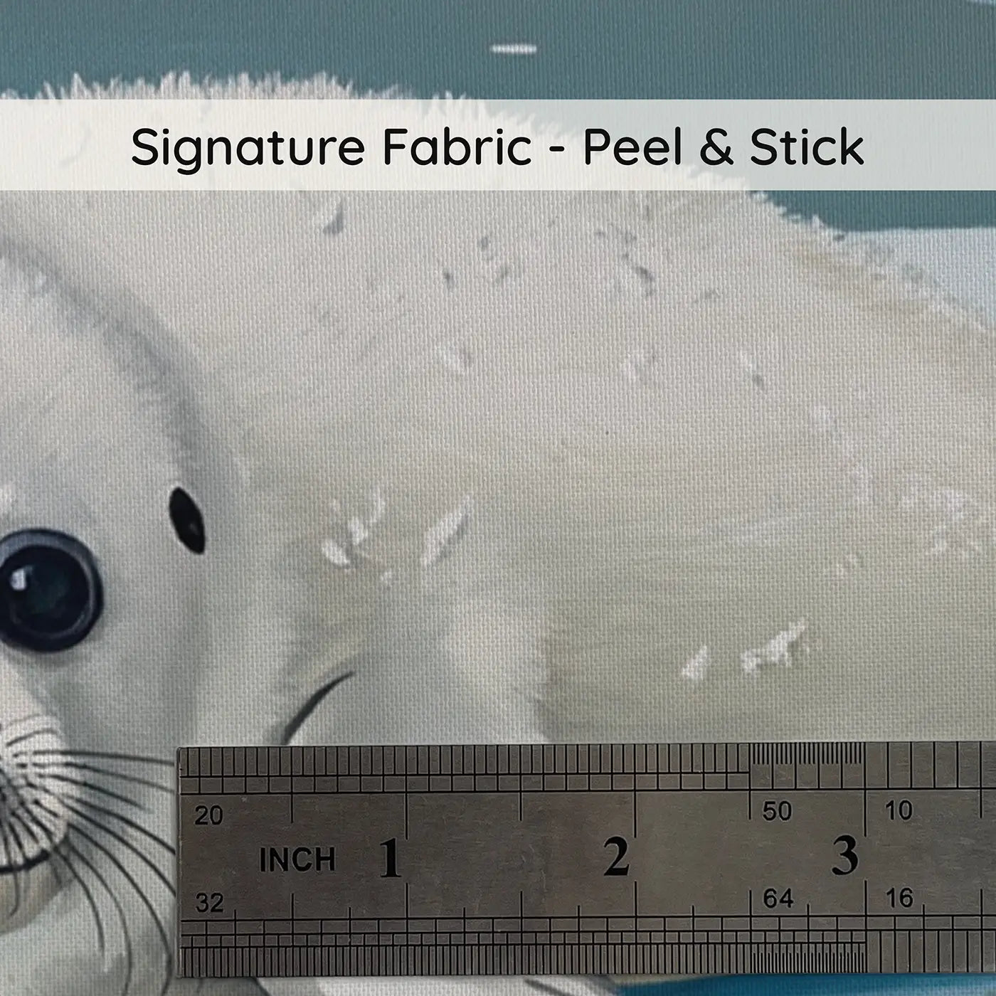Fabric texture close-up of Baby Seal Arctic Ice Floe Wallpaper Mural by Whimsy Tots