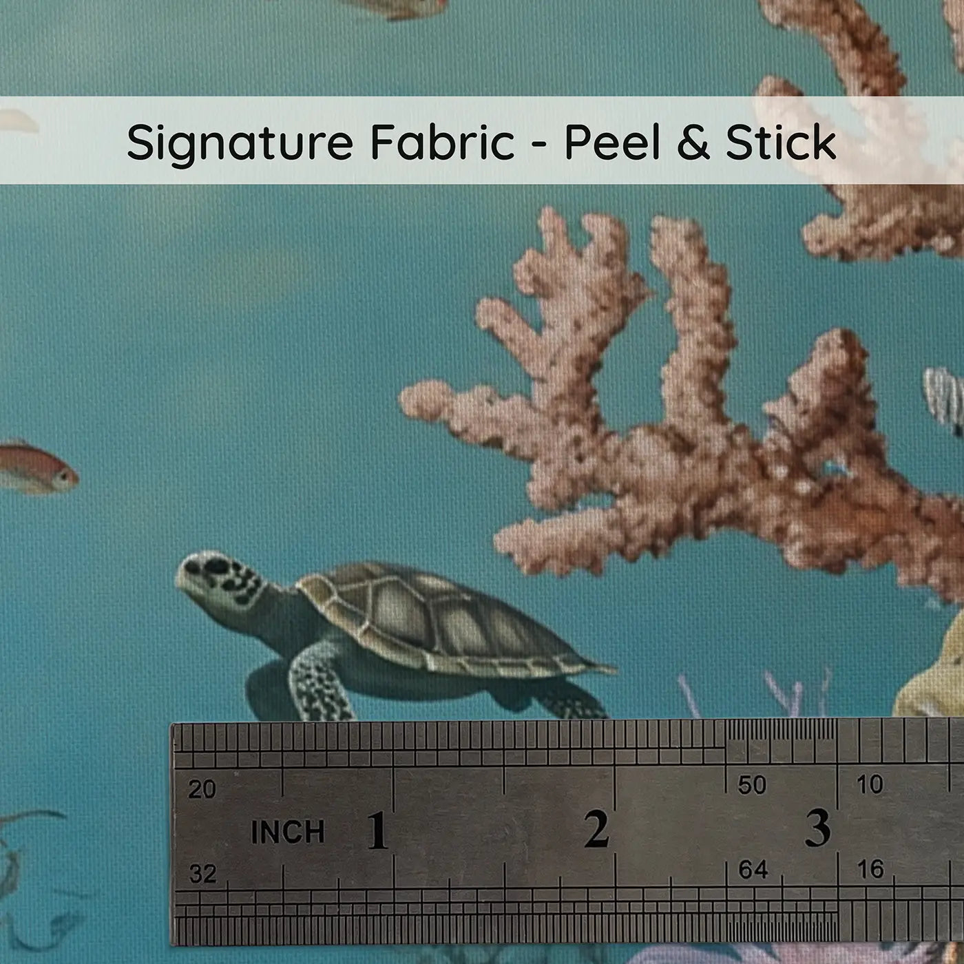 Fabric texture close-up of Crab and Shrimp Reef Home Wallpaper Mural by Whimsy Tots