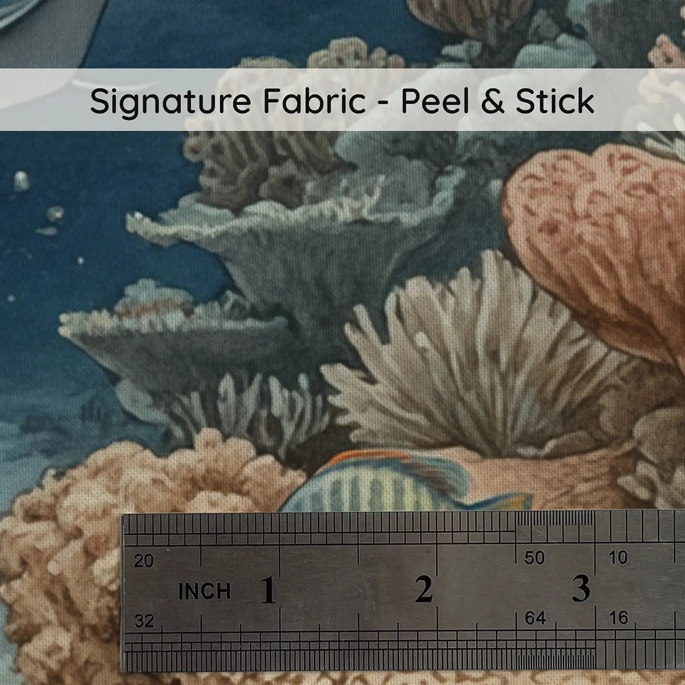 Fabric texture close-up of Moonlit Night Reef Wallpaper Mural by Whimsy Tots