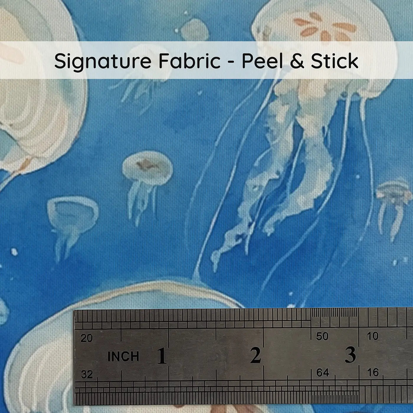 Fabric texture close-up of Jellyfish Bloom Drift Wallpaper Mural by Whimsy Tots