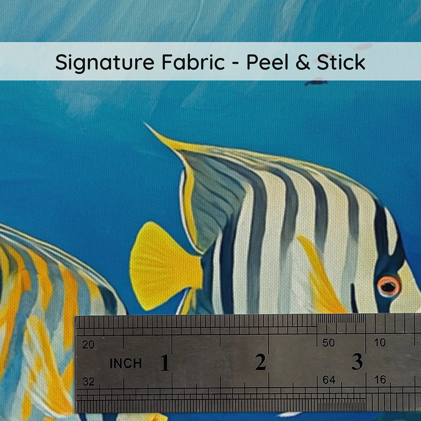 Fabric texture close-up of Angelfish Pair Reef Wallpaper Mural by Whimsy Tots