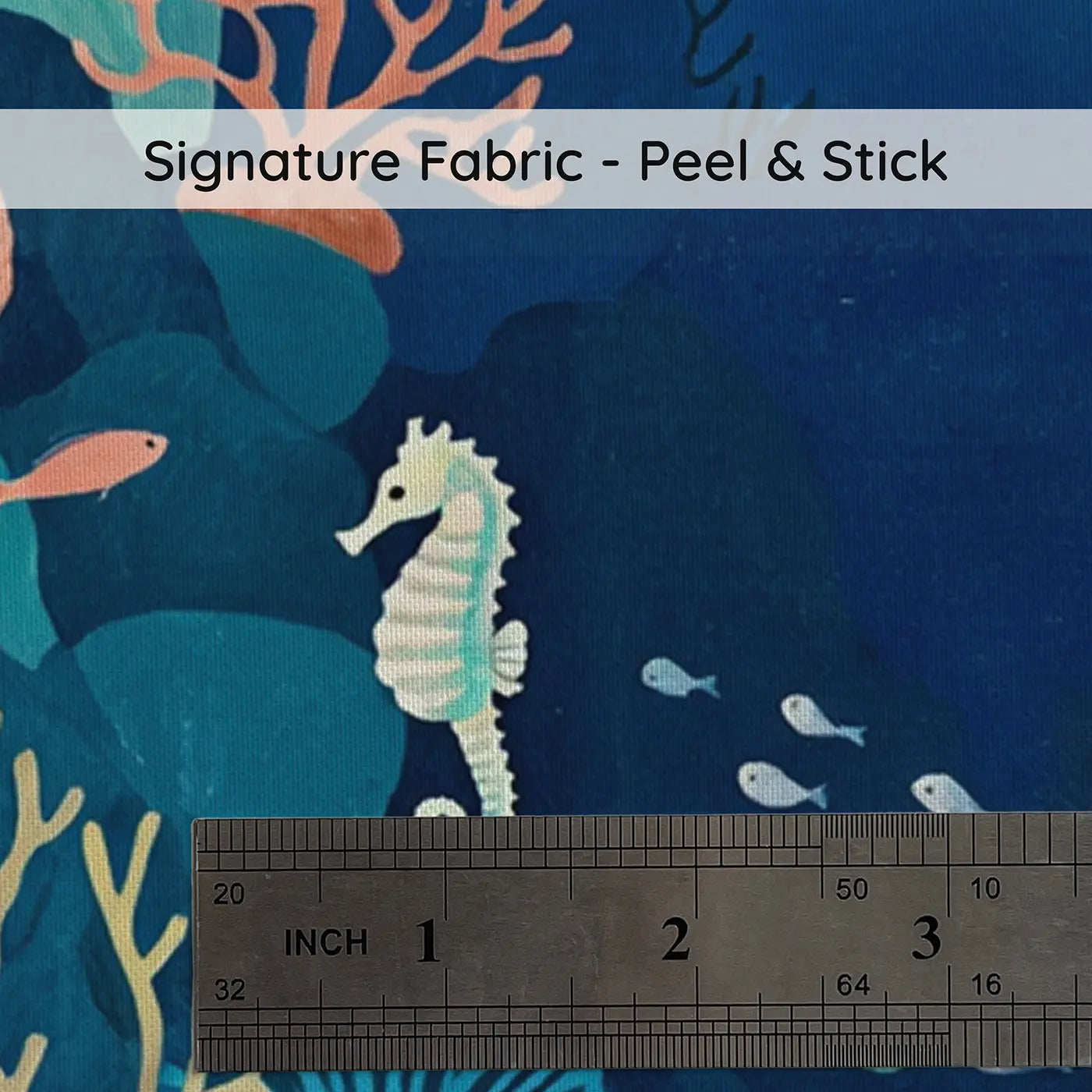 Fabric texture close-up of Deep Ocean Reef Wallpaper Mural by Whimsy Tots