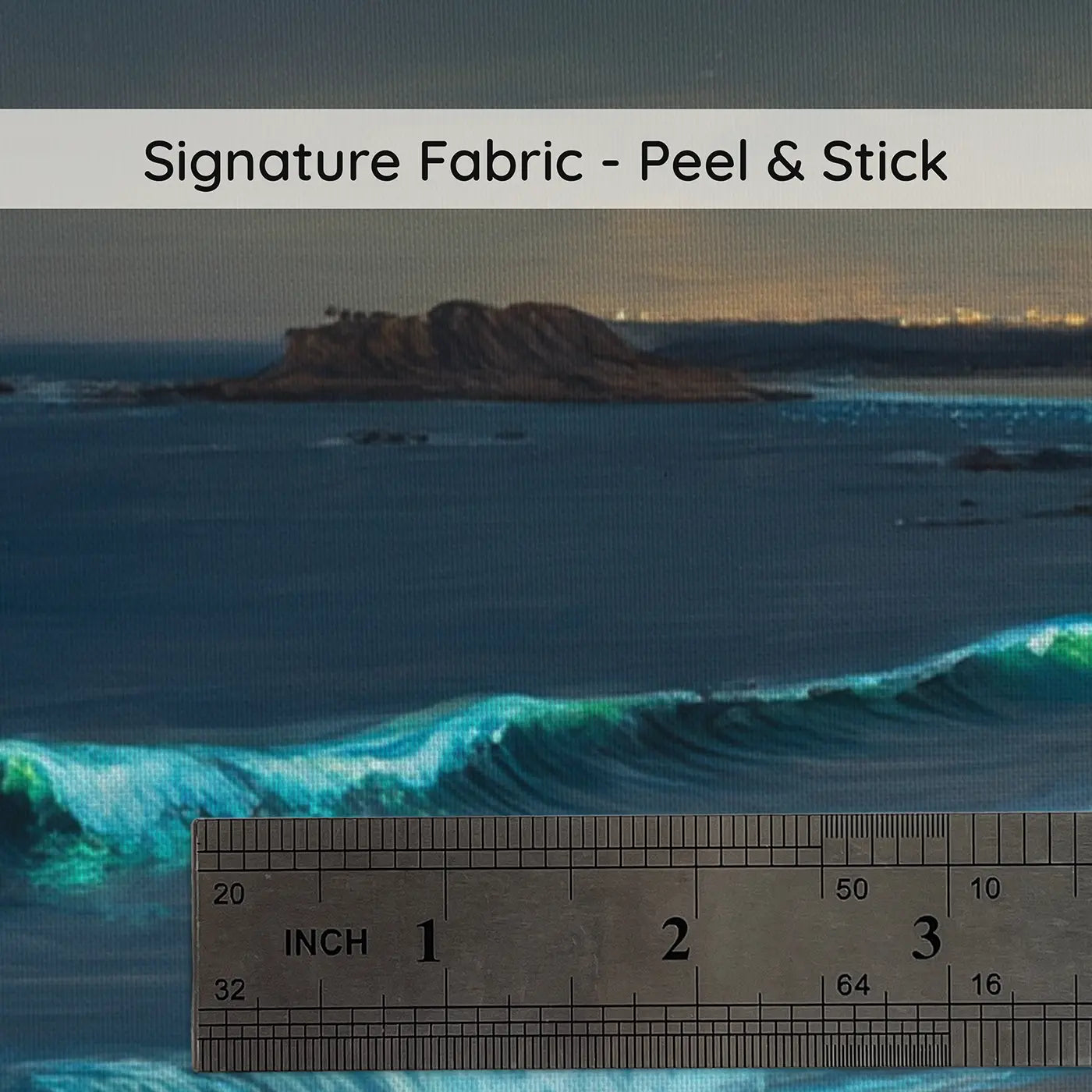 Fabric texture close-up of Bioluminescent Shore Night Wallpaper Mural by Whimsy Tots