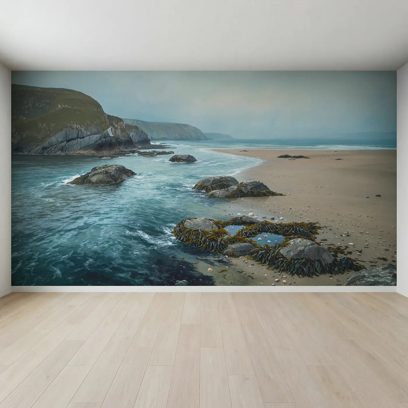 Full view of Kelp Channel Coastline Wallpaper Mural by Whimsy Tots