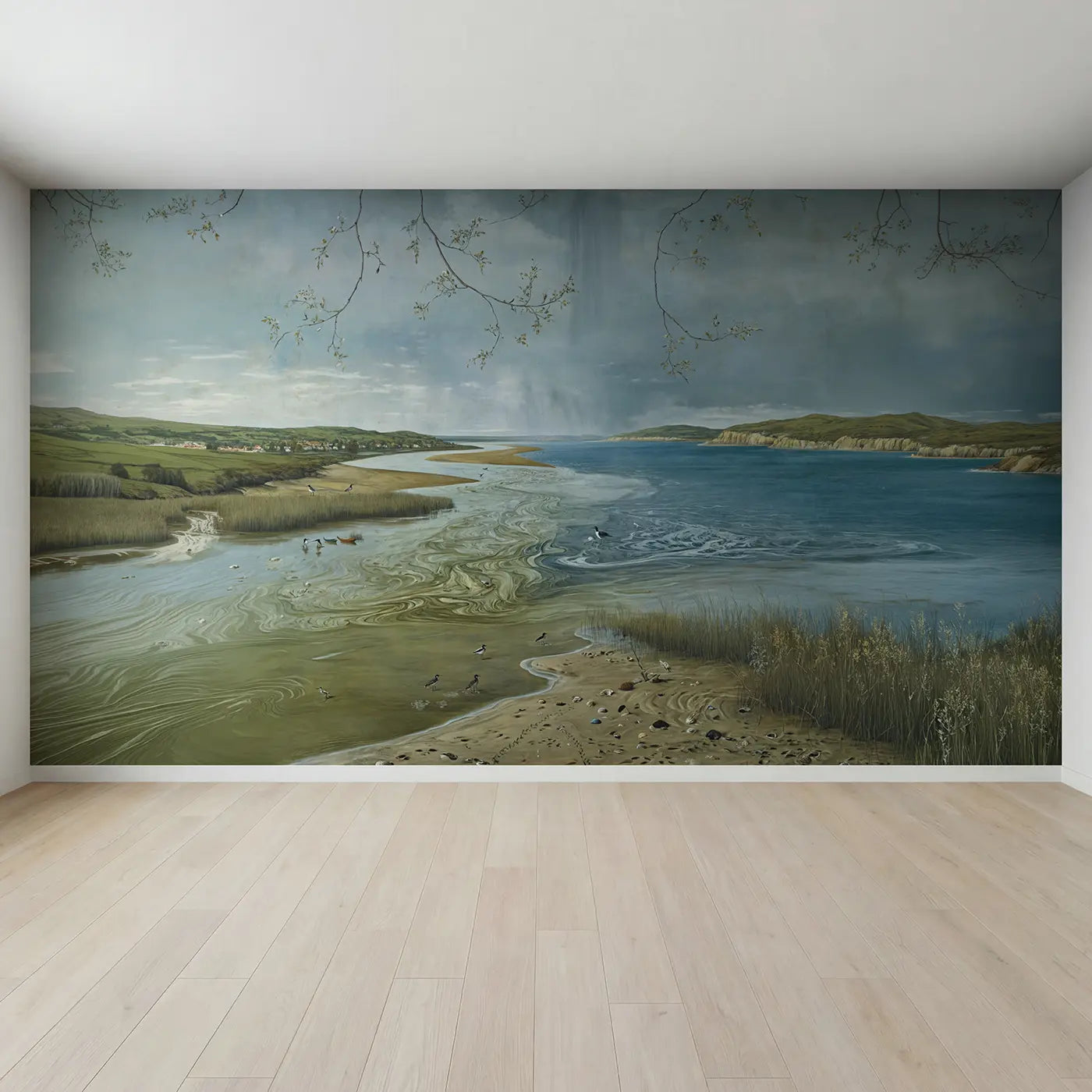 Full view of Estuary River Meets Sea Wallpaper Mural by Whimsy Tots